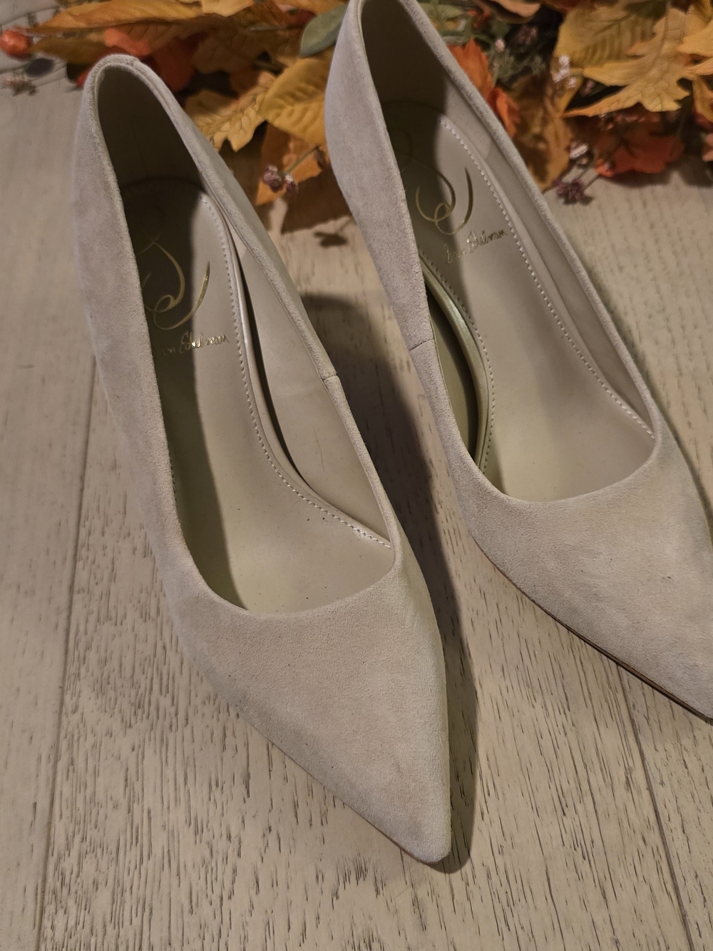 Sam Edelman Suede Pointed Toe Pumps in Light Taupe